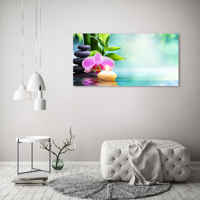 Canvas wall art Orchid bamboo