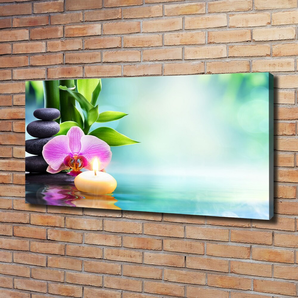 Canvas wall art Orchid bamboo