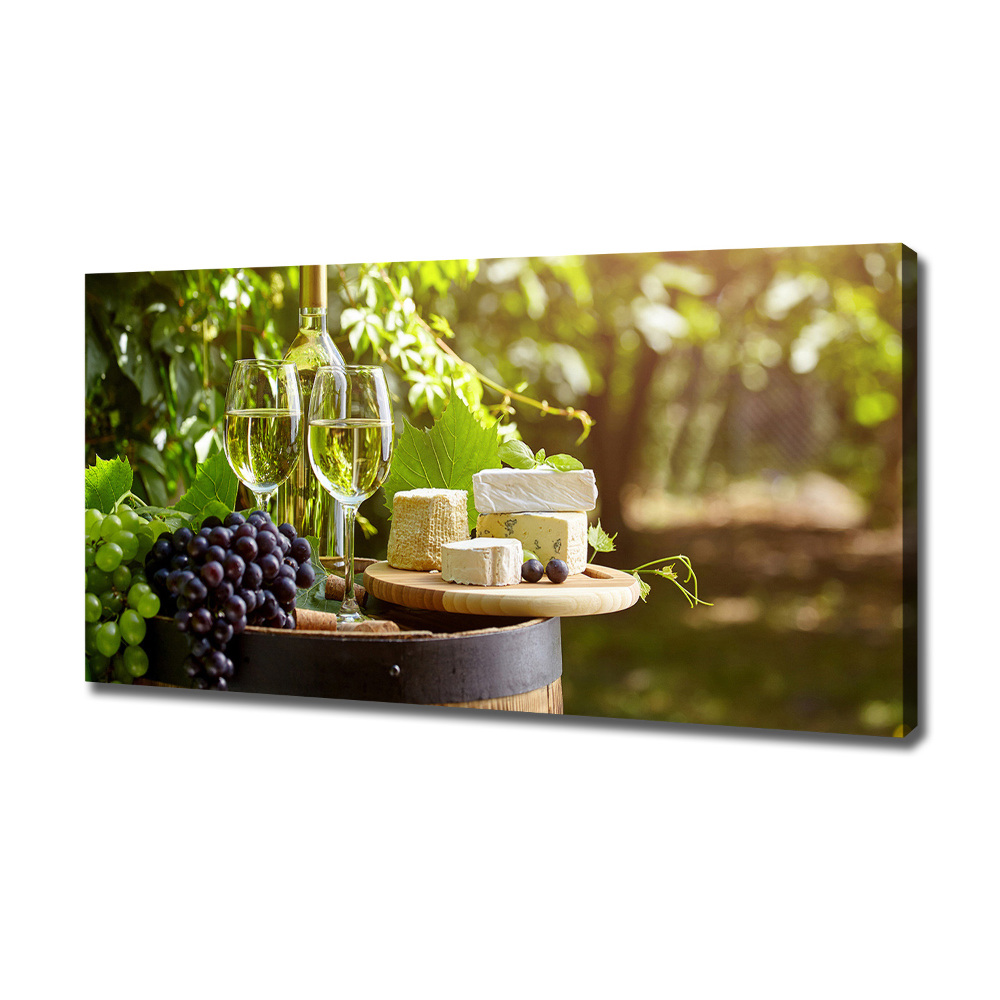 Canvas wall art Wine and snacks