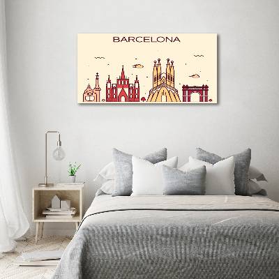 Canvas wall art The inscription Barcelona