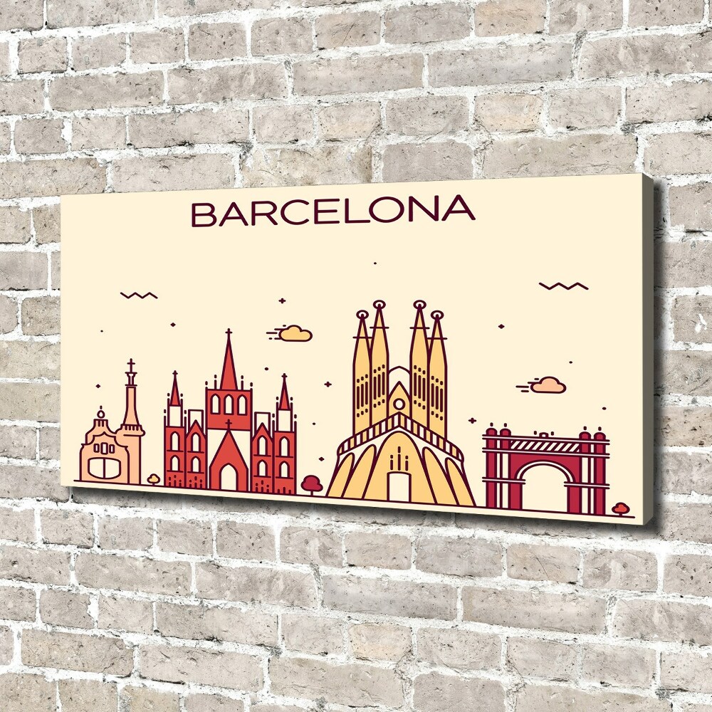 Canvas wall art The inscription Barcelona