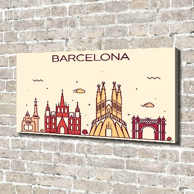 Canvas wall art The inscription Barcelona