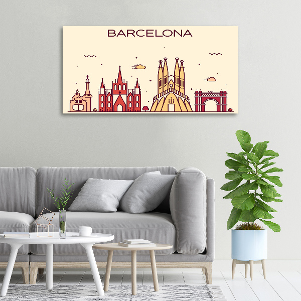 Canvas wall art The inscription Barcelona