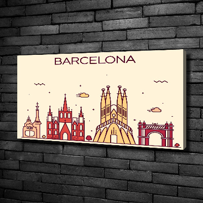 Canvas wall art The inscription Barcelona