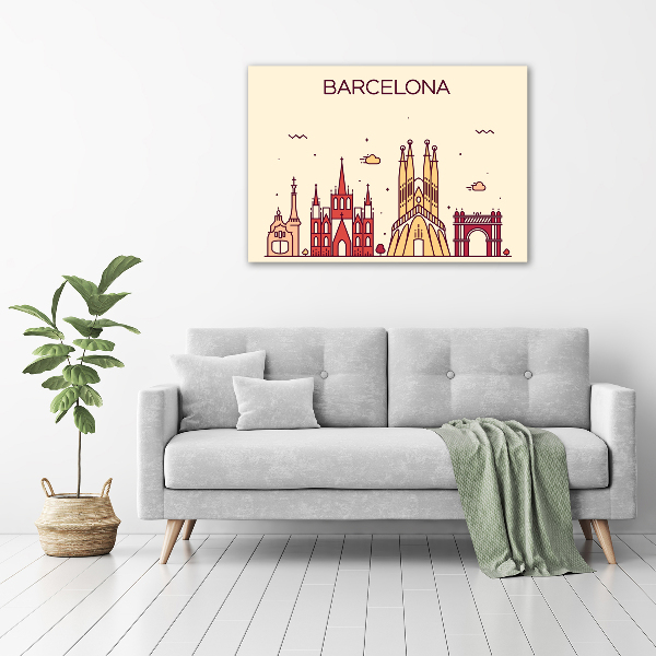 Canvas wall art The inscription Barcelona