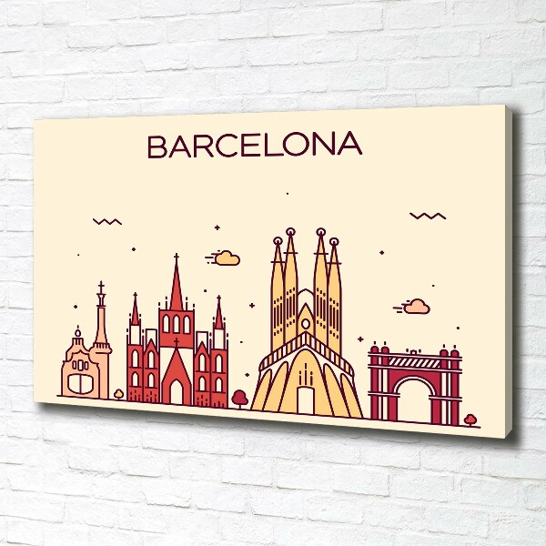 Canvas wall art The inscription Barcelona