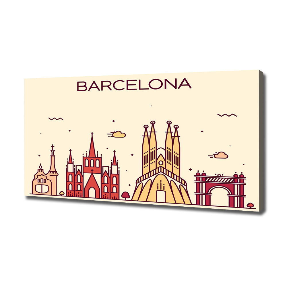 Canvas wall art The inscription Barcelona