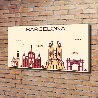 Canvas wall art The inscription Barcelona