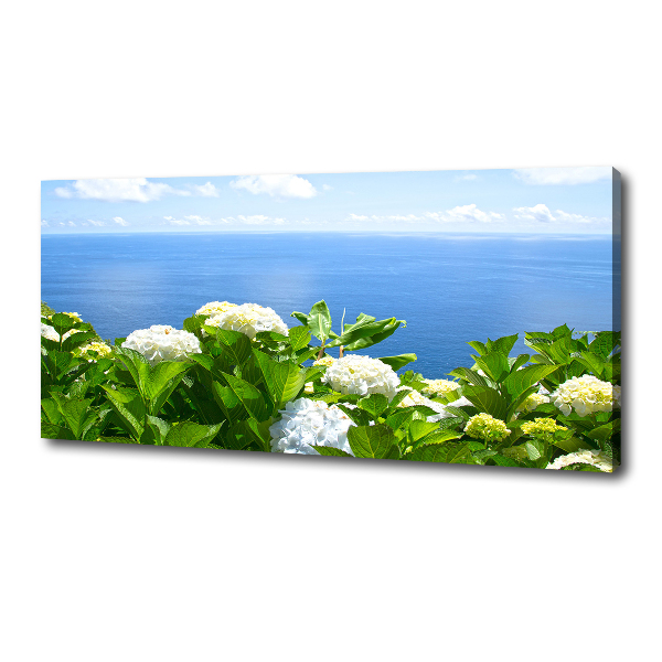 Canvas wall art Flowers by the sea