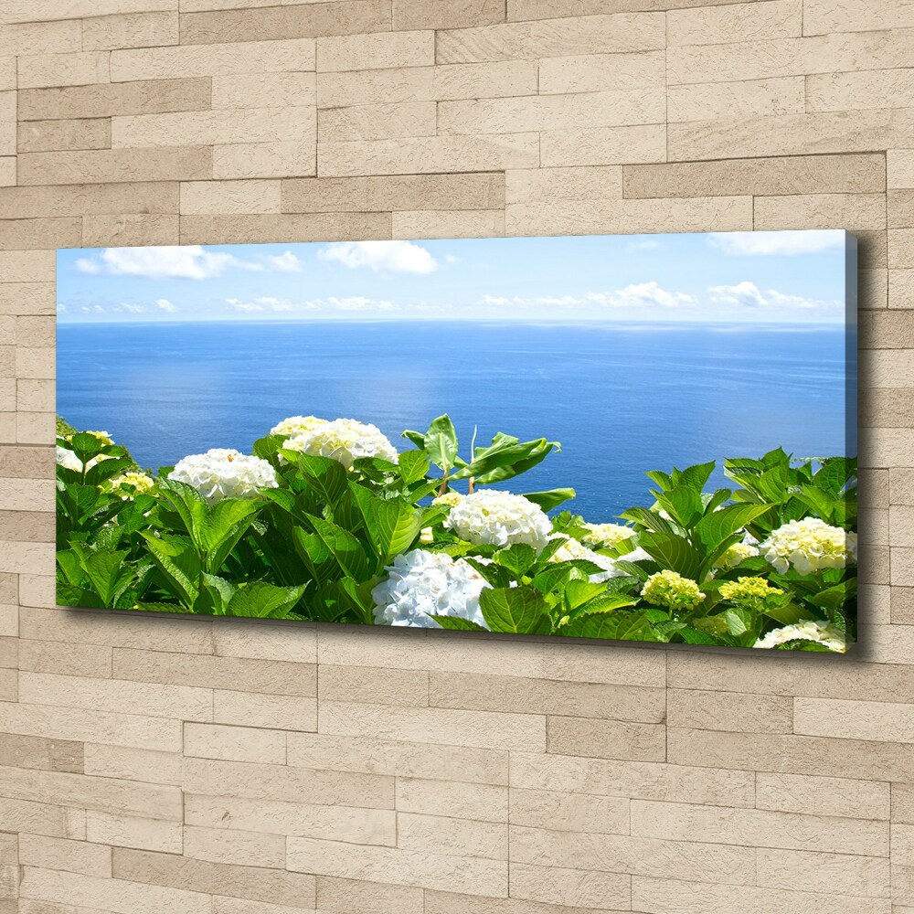 Canvas wall art Flowers by the sea