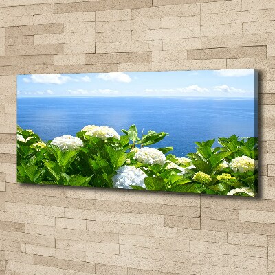 Canvas wall art Flowers by the sea