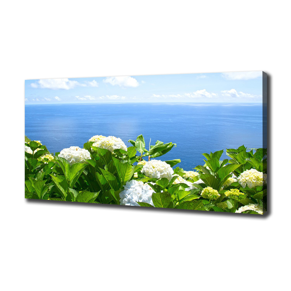 Canvas wall art Flowers by the sea