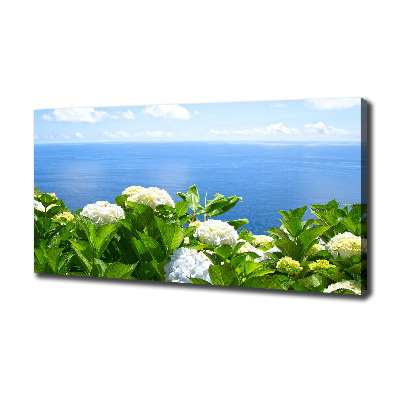 Canvas wall art Flowers by the sea