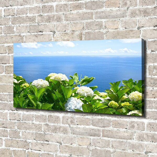 Canvas wall art Flowers by the sea