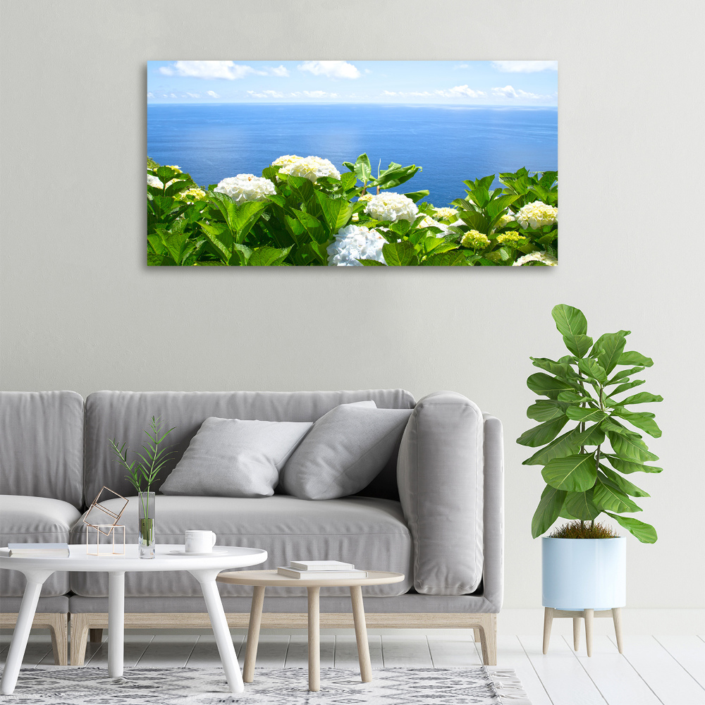 Canvas wall art Flowers by the sea