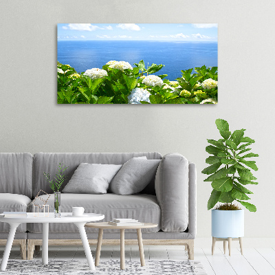 Canvas wall art Flowers by the sea