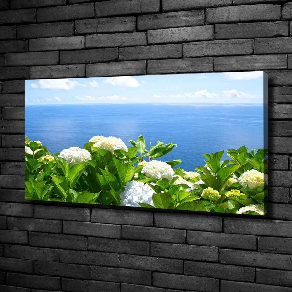 Canvas wall art Flowers by the sea