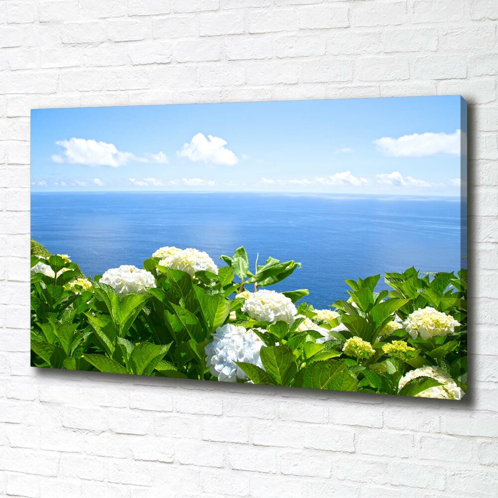 Canvas wall art Flowers by the sea