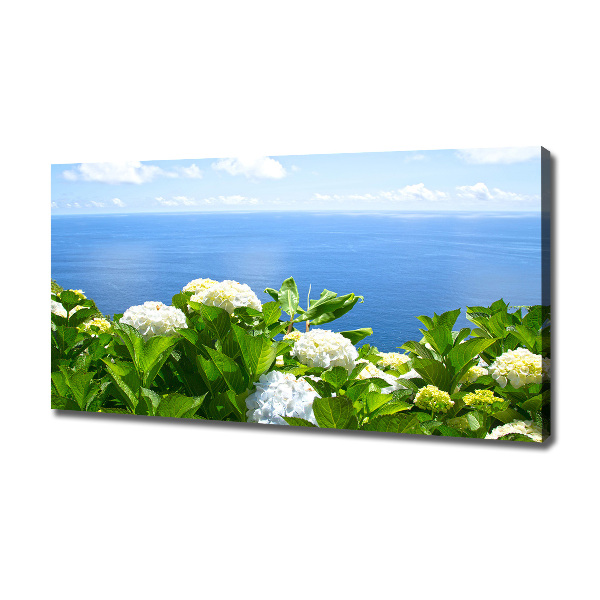 Canvas wall art Flowers by the sea