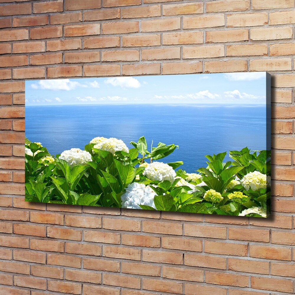 Canvas wall art Flowers by the sea