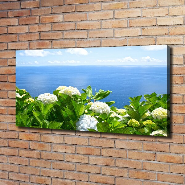 Canvas wall art Flowers by the sea