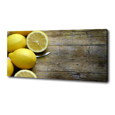 Canvas wall art Lemons on wood