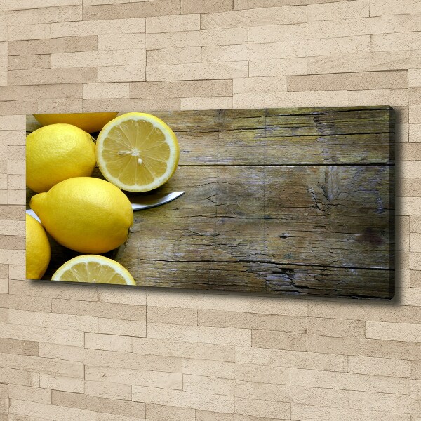 Canvas wall art Lemons on wood