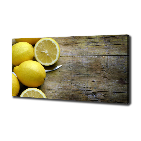 Canvas wall art Lemons on wood