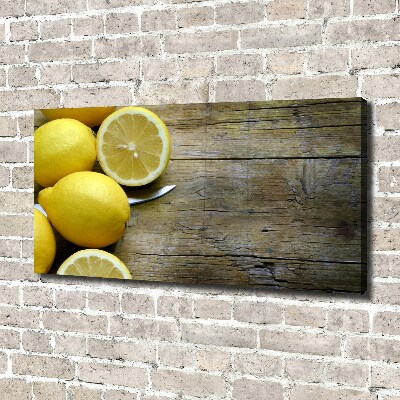 Canvas wall art Lemons on wood