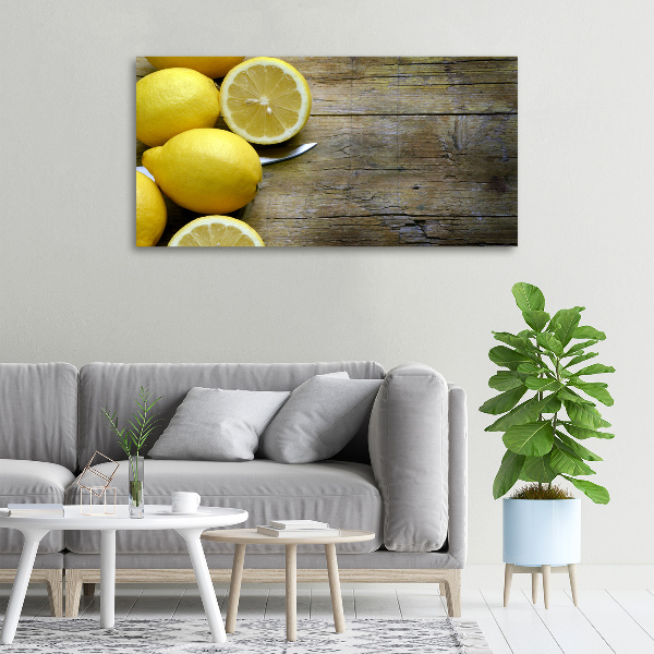 Canvas wall art Lemons on wood