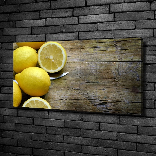 Canvas wall art Lemons on wood