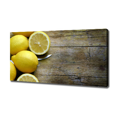 Canvas wall art Lemons on wood