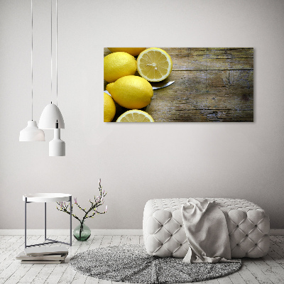 Canvas wall art Lemons on wood