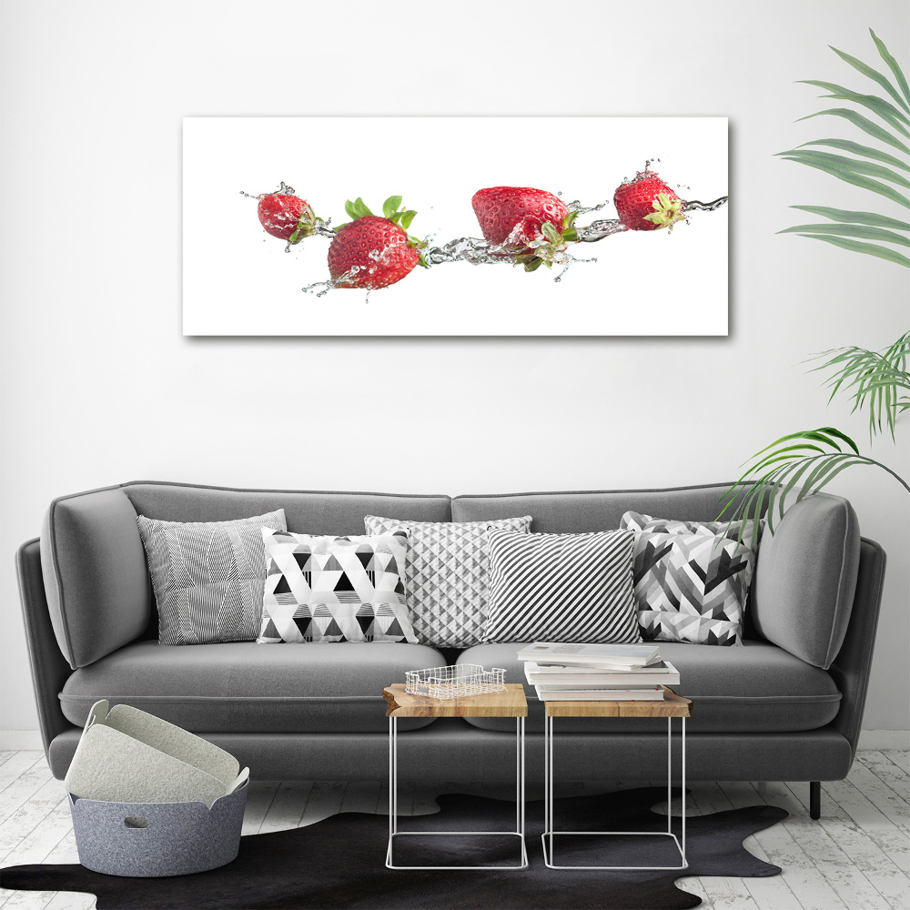 Canvas wall art Strawberries and water