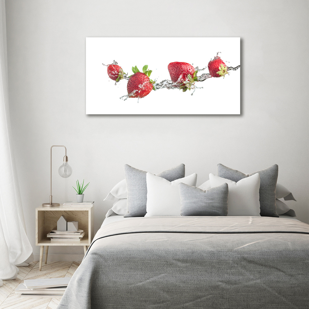 Canvas wall art Strawberries and water