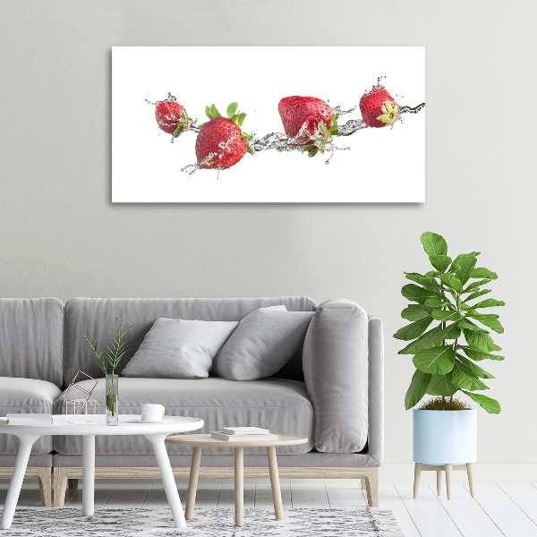 Canvas wall art Strawberries and water