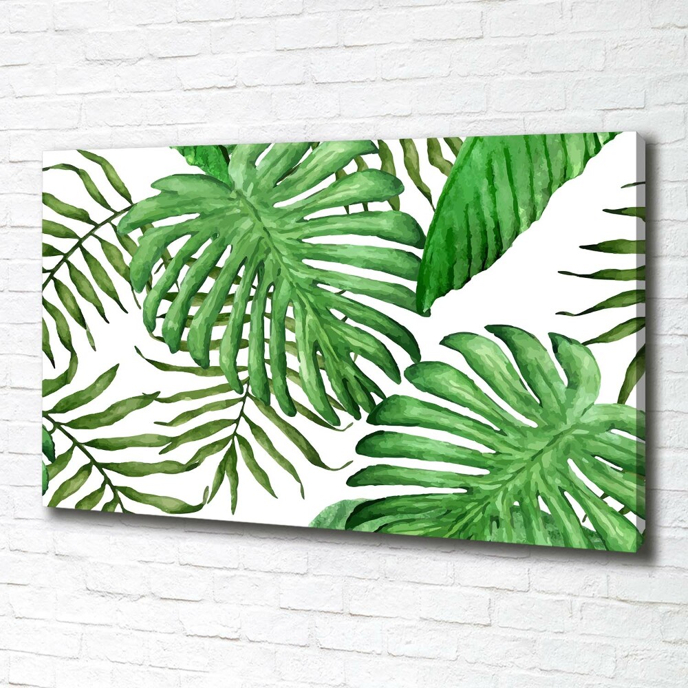 Canvas wall art Tropical leaves