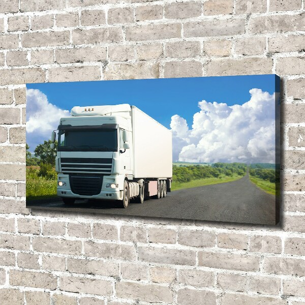 Canvas wall art White truck