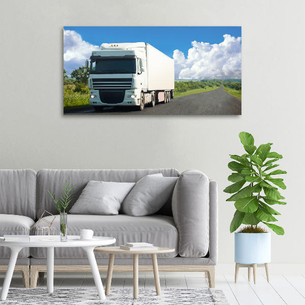 Canvas wall art White truck