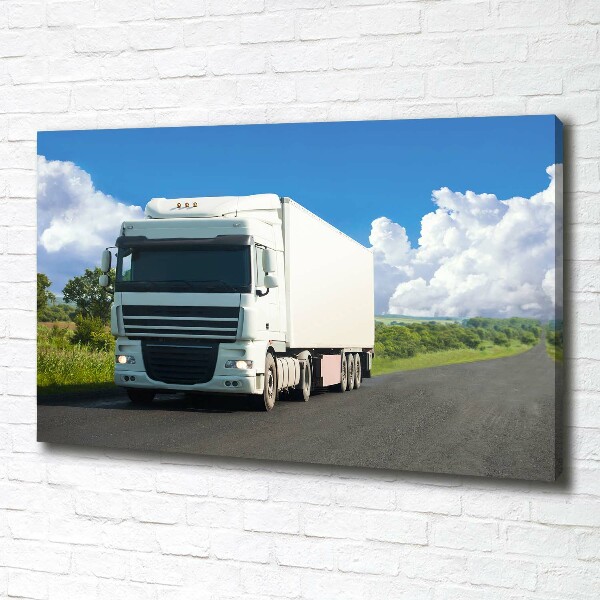 Canvas wall art White truck