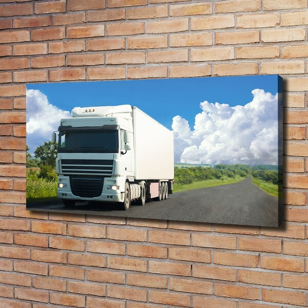 Canvas wall art White truck