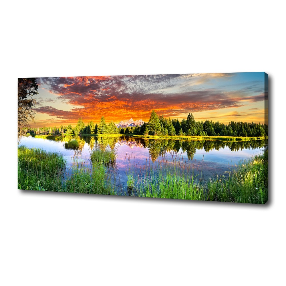 Canvas wall art River in the forest