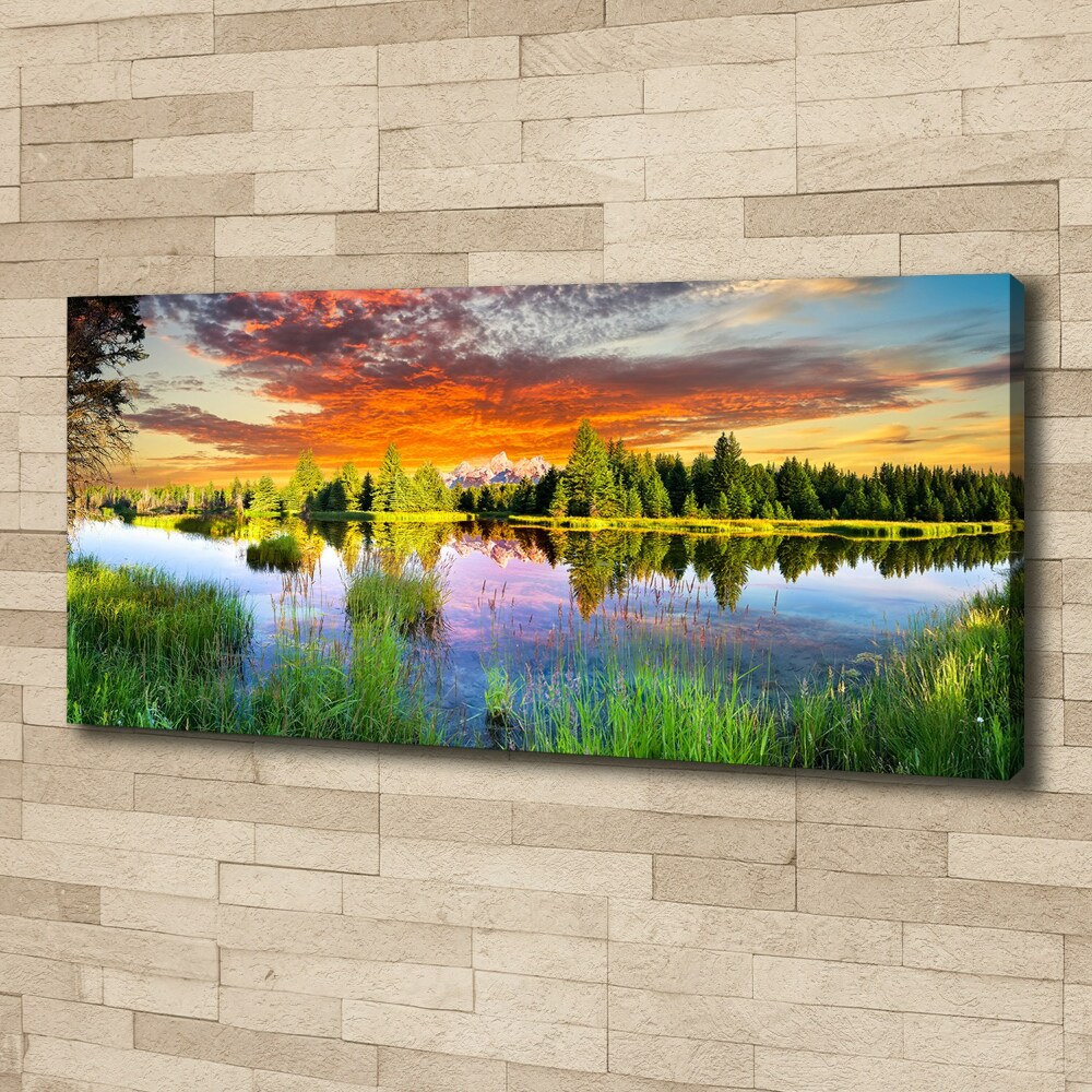 Canvas wall art River in the forest