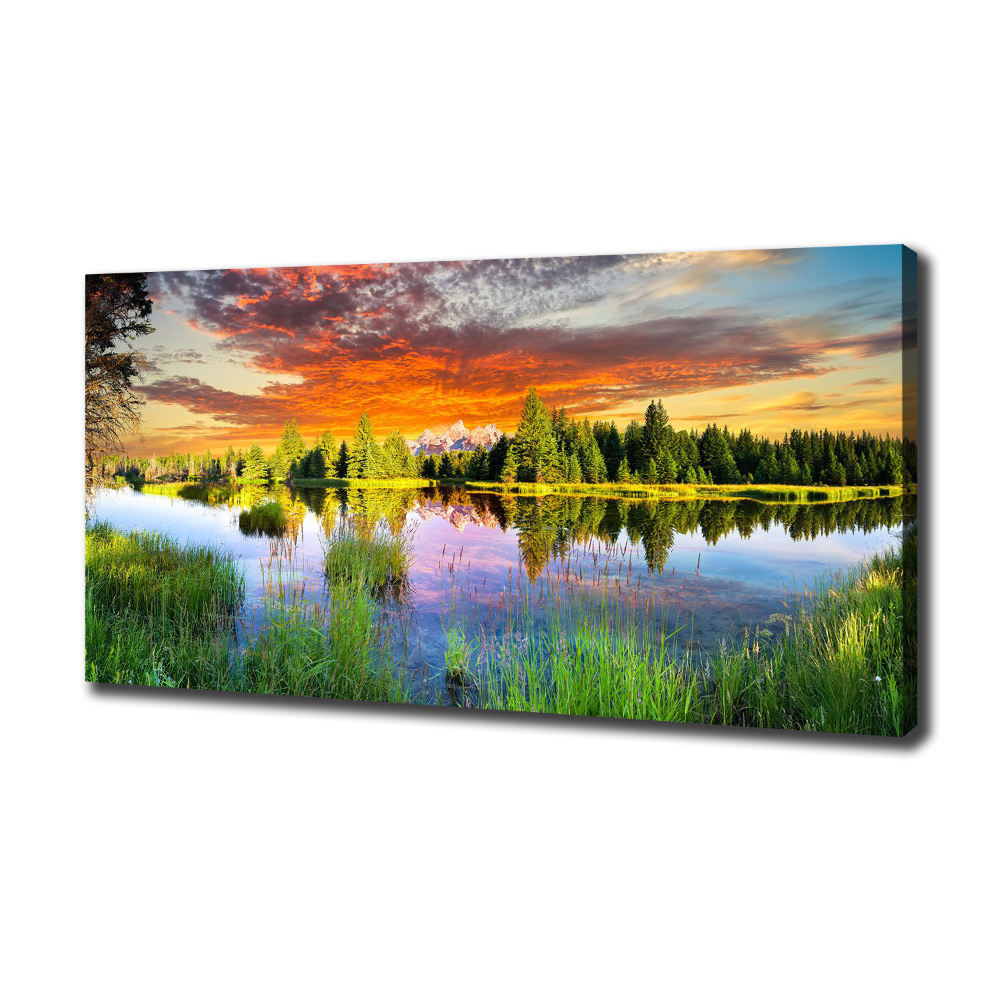 Canvas wall art River in the forest