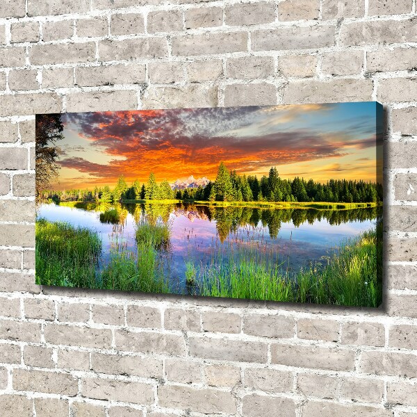 Canvas wall art River in the forest