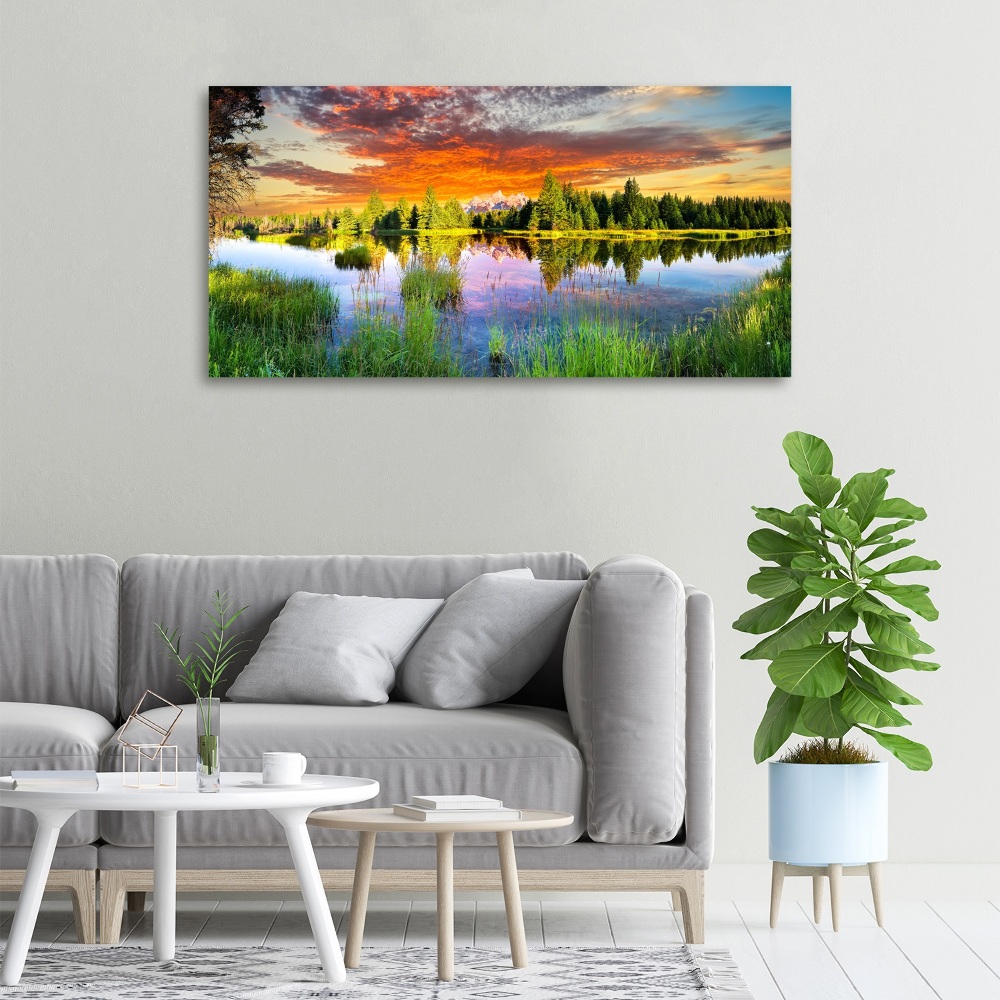 Canvas wall art River in the forest