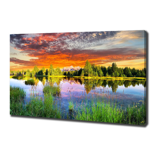 Canvas wall art River in the forest