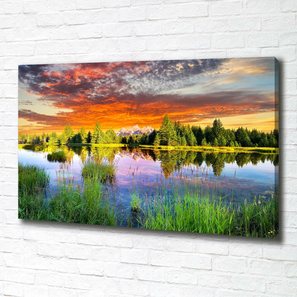 Canvas wall art River in the forest