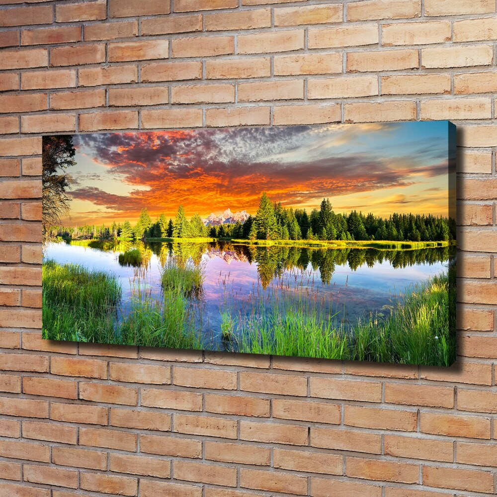 Canvas wall art River in the forest