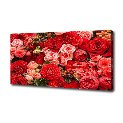 Canvas wall art Red flowers